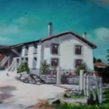 Painting titled "Farm in France , Le…" by Sorinapostolescu, Original Artwork, Oil