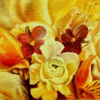 Painting titled "Flowers" by Sorinapostolescu, Original Artwork, Oil