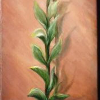 Painting titled "Lilies" by Sorinapostolescu, Original Artwork, Oil