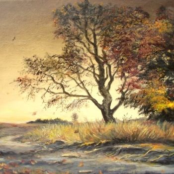 Картина под названием "Autumn - French Sim…" - Sorinapostolescu, Подлинное произведение искусства, Масло