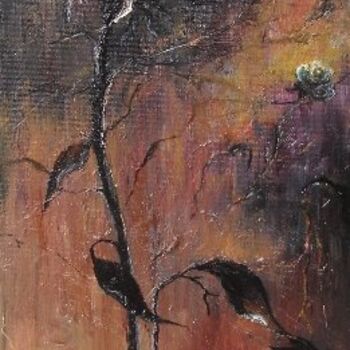 Painting titled "Seul dans la nuit" by Sorinapostolescu, Original Artwork, Oil