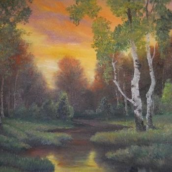 Painting titled "Twilight Fall" by Sorinapostolescu, Original Artwork, Oil