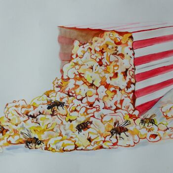 Peinture intitulée "Popcorns" par Sosokumsiashvili, Œuvre d'art originale, Acrylique