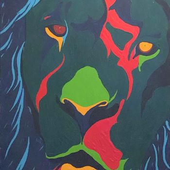 Peinture intitulée "LION" par Pablo, Œuvre d'art originale, Acrylique