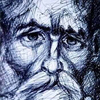 Drawing titled "Face" by Sotirios Panailidis, Original Artwork
