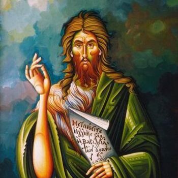 Peinture intitulée "St.John the Baptyst" par Sotirios Panailidis, Œuvre d'art originale