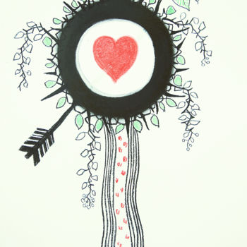 图画 标题为“Sprouted rose seed” 由Vladimir Bašić Šoto, 原创艺术品, 粉笔