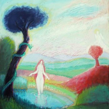 Pintura intitulada "Bathing Eve" por Vladimir Bašić Šoto, Obras de arte originais, Óleo