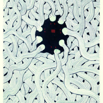 Dibujo titulada "Black hole" por Vladimir Bašić Šoto, Obra de arte original, Tiza