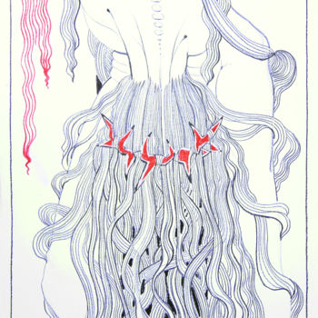 Desenho intitulada "Hair" por Vladimir Bašić Šoto, Obras de arte originais, Giz
