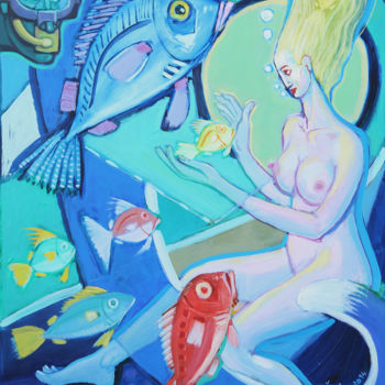 Pintura intitulada "Under the sea" por Vladimir Bašić Šoto, Obras de arte originais, Óleo