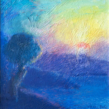 Painting titled "Sunset" by Vladimir Bašić Šoto, Original Artwork, Oil