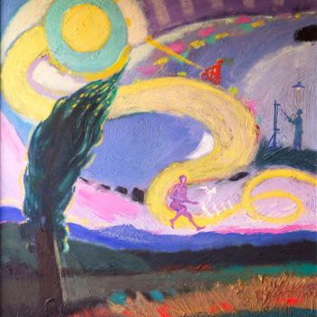 Painting titled "Moonlight" by Vladimir Bašić Šoto, Original Artwork, Oil