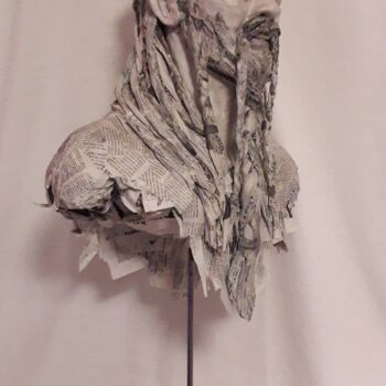Скульптура под названием "L'elfe noir" - Philippe Sottile, Подлинное произведение искусства, Бумага