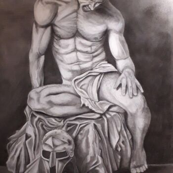 Картина под названием "Le repos du gladiat…" - Philippe Sottile, Подлинное произведение искусства, Древесный уголь Установле…