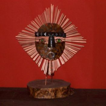 Escultura titulada "Soleil inca" por Soud'Art, Obra de arte original, Metales