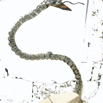 Sculpture titled "cobra" by Soud'Art, Original Artwork, Metals