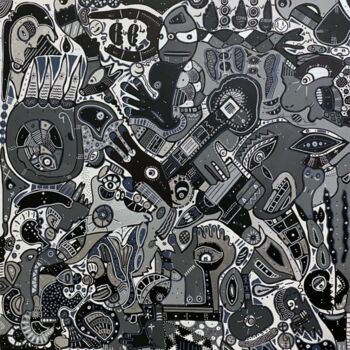 Pintura titulada "Le monde en gris" por Soufart, Obra de arte original, Acrílico