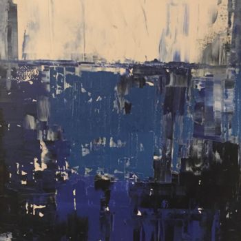 Pintura intitulada "Abstract blue" por Hervé Souffi, Obras de arte originais, Acrílico