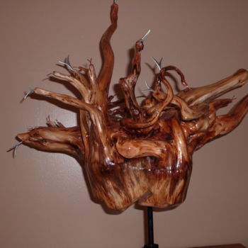 Sculpture titled "medusa.sculpture" by Sou, Original Artwork, Wood