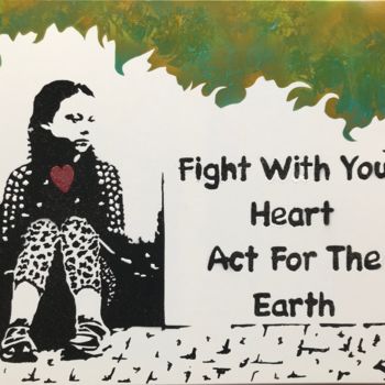 Painting titled "Act For The Earth" by Dom, Original Artwork, Spray paint