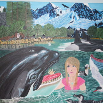 Schilderij getiteld "Libertem Willie" door Luis, Origineel Kunstwerk, Acryl