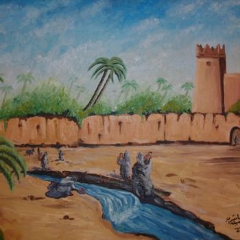 Peinture intitulée "sahara" par Soumicha Bachiri, Œuvre d'art originale