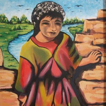 Painting titled "paysanne" by Soumicha Bachiri, Original Artwork