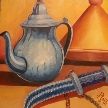 Peinture intitulée "berrad de thé" par Soumicha Bachiri, Œuvre d'art originale, Huile