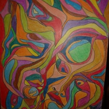 Painting titled "visage" by Soumicha Bachiri, Original Artwork