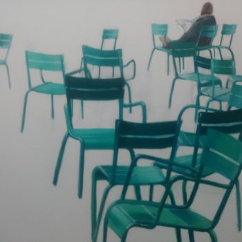 Pintura titulada "memoire de chaises" por Bernard Soupre, Obra de arte original, Oleo