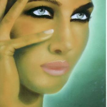 Peinture intitulée "regard de femme" par Marie-Christine Sourris, Œuvre d'art originale
