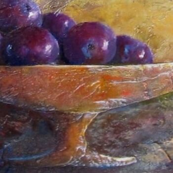 Peinture intitulée "Prunes" par Marie-Claire De Sousa, Œuvre d'art originale