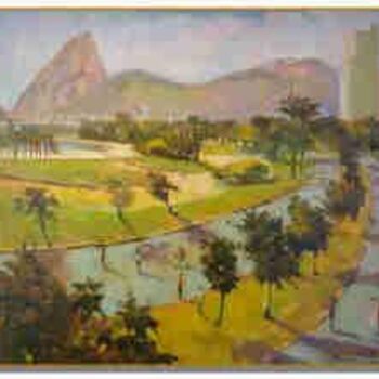 「Panorama - Pão de A…」というタイトルの絵画 Sousa Rodriguesによって, オリジナルのアートワーク, オイル