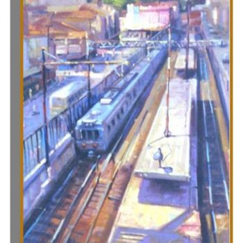 Peinture intitulée "Estação de trem  -" par Sousa Rodrigues, Œuvre d'art originale, Huile