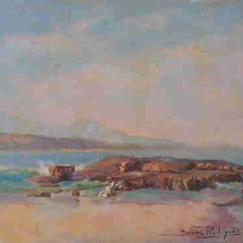 Pintura intitulada "Praia de Guarapari…" por Sousa Rodrigues, Obras de arte originais, Óleo