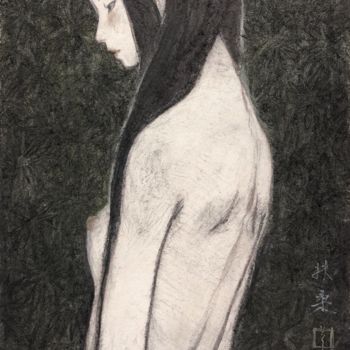 「Bijin-Ga (Belles fe…」というタイトルの描画 Souskeによって, オリジナルのアートワーク, 木炭