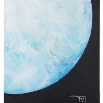 Pintura intitulada "Lune Bleue" por Soussan-Morin, Obras de arte originais