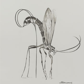 Desenho intitulada "Moustique" por Soussan-Morin, Obras de arte originais
