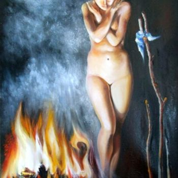 Картина под названием "Девочка" - Слёзкина Ольга, Подлинное произведение искусства, Масло