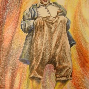 Картина под названием "Клоун" - Слёзкина Ольга, Подлинное произведение искусства, Масло