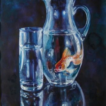 「Золотая рыбка」というタイトルの絵画 Слёзкина Ольгаによって, オリジナルのアートワーク, オイル