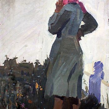 Painting titled "Ivan Evchenko "Woma…" by Soviet Period Artists Ukraine, Original Artwork, Oil