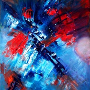 Painting titled "Destruction on 9/11" by Cecil Herring, Original Artwork