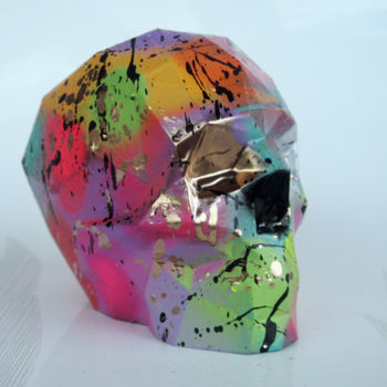 Sculpture intitulée "SPACO - Skull pop,…" par Spaco, Œuvre d'art originale, Acrylique