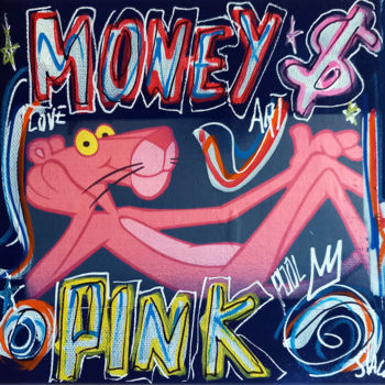 Malarstwo zatytułowany „Spaco pink panthere…” autorstwa Spaco, Oryginalna praca, Akryl