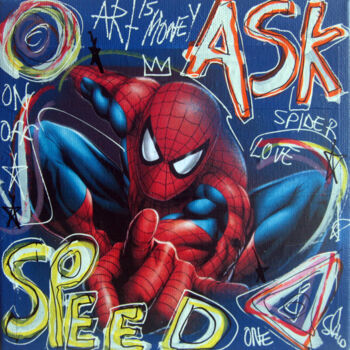 Peinture intitulée "SPACO Spiderman, 20…" par Spaco, Œuvre d'art originale, Collages