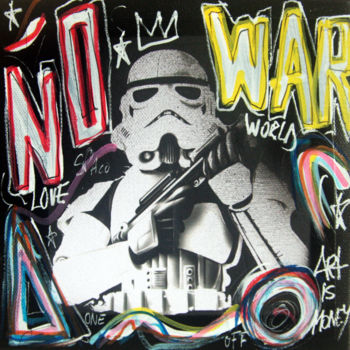 "Spaco Star No War…" başlıklı Tablo Spaco tarafından, Orijinal sanat, Kolaj