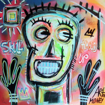 Painting titled "SPACO Skull Hand UP…" by Spaco, Original Artwork, Acrylic