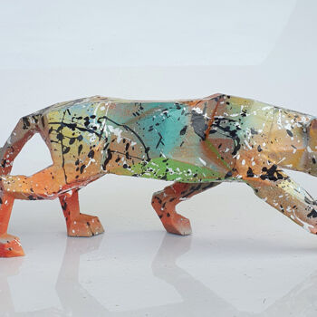 Escultura titulada "SPACO Panthere 2021…" por Spaco, Obra de arte original, Resina
